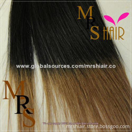20-Inch Ombre hair T1B/63 human silk straight tape in hair extensions